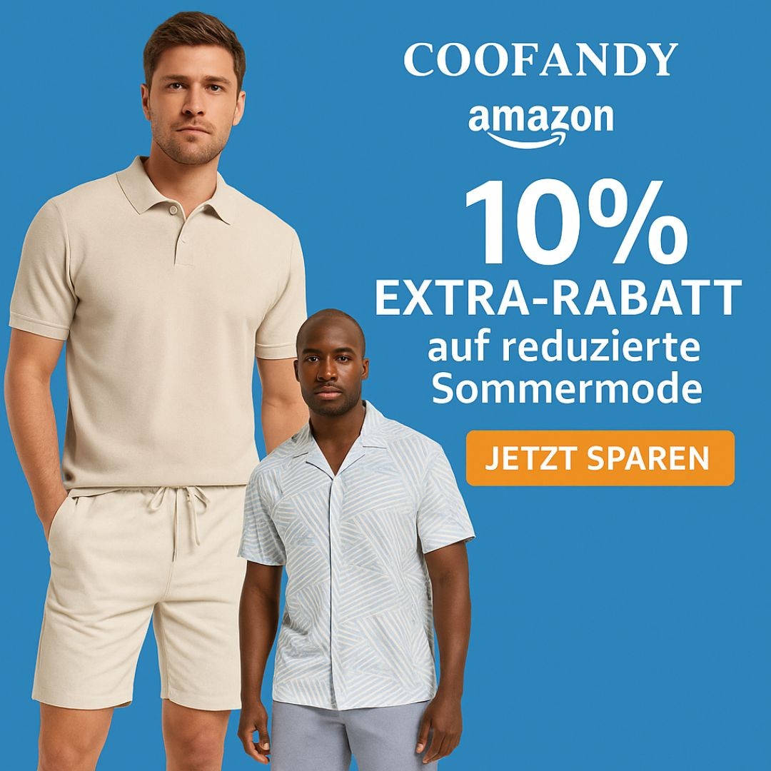 Coofandy Sommermode – 10% Extra-Rabatt auf reduzierte Styles bei Amazon