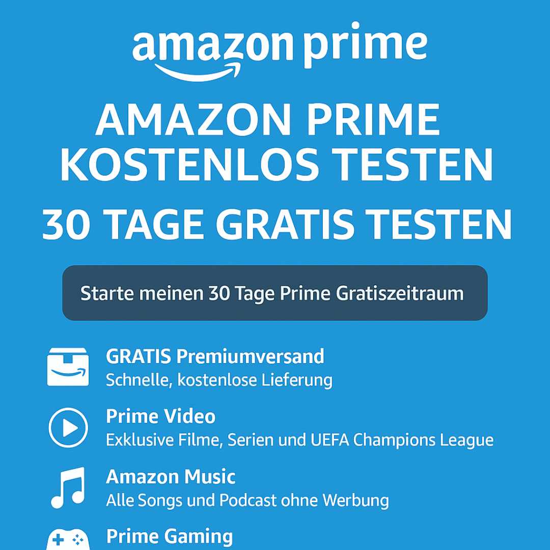 Amazon Prime kostenlose Testphase, jetzt 30 Tage gratis testen und alle Prime Vorteile wie Premiumversand, Prime Video und Music ohne Risiko nutzen